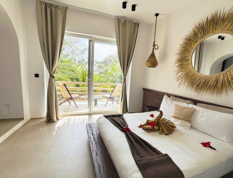 Luxury suite with rattan detailing